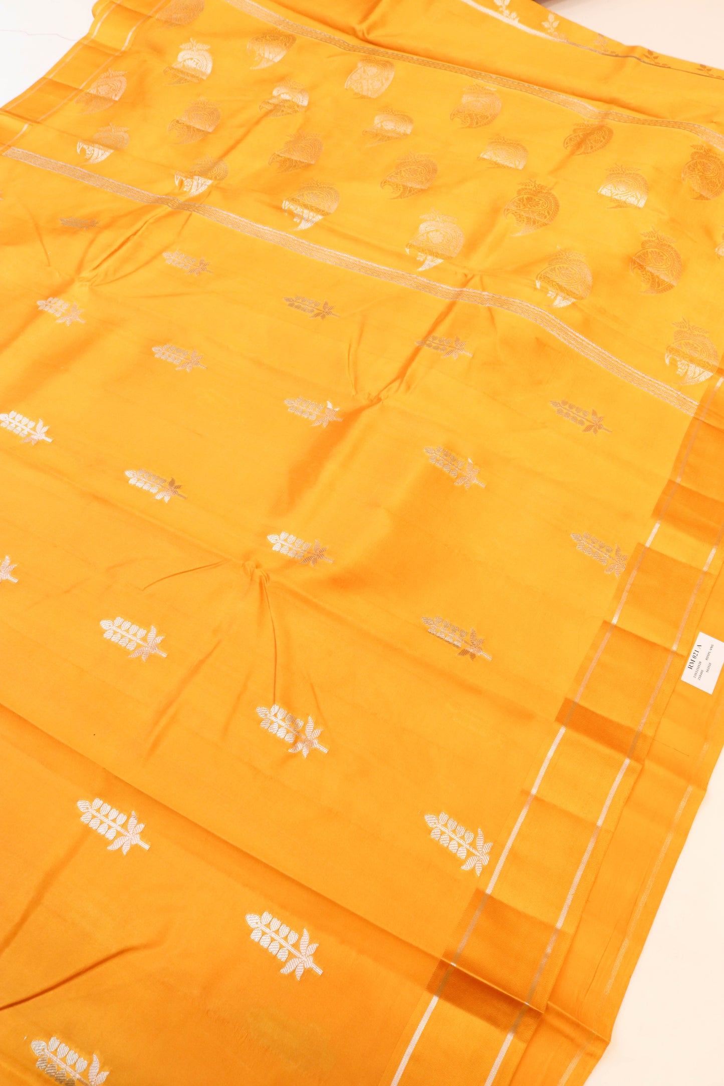 Simple Border And Elegant Butti In Pure Silk-Yellow