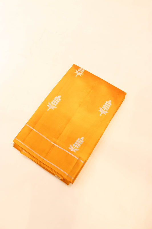 Simple Border And Elegant Butti In Pure Silk-Yellow