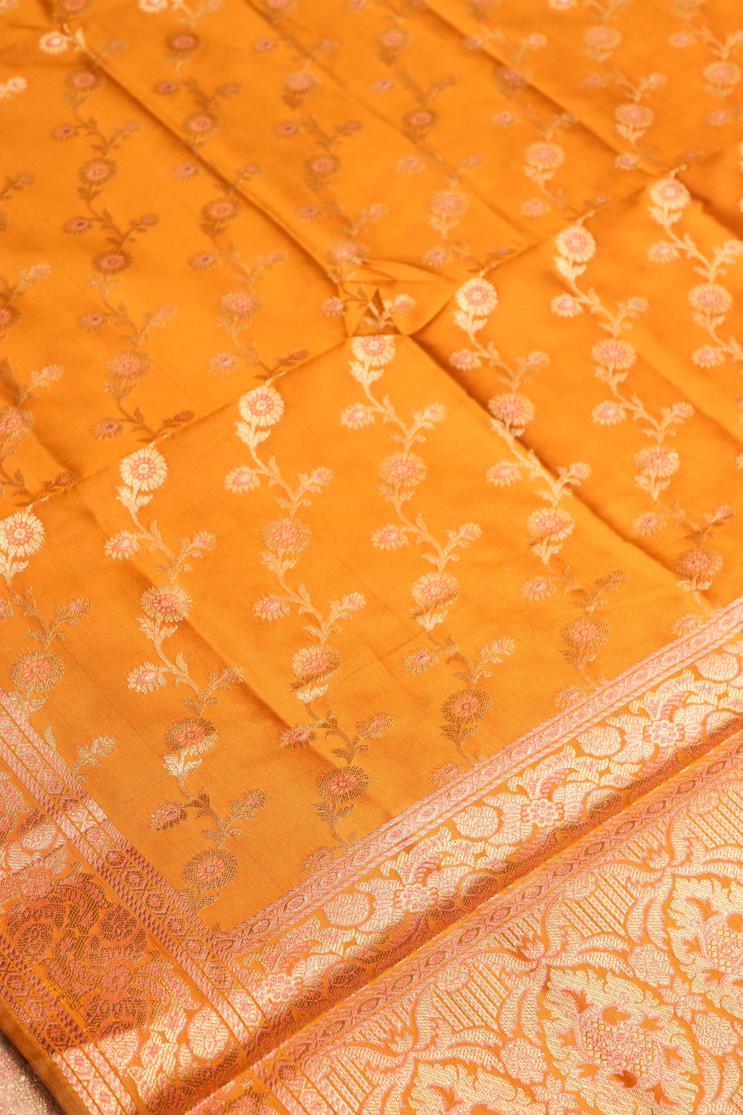 Contrast Meenakari Daaman Butti All Over Contrast Dupatta And Bottom-Yellow