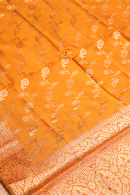 Contrast Meenakari Daaman Butti All Over Contrast Dupatta And Bottom-Yellow