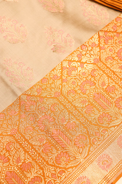 Contrast Meenakari Daaman Butti All Over Contrast Dupatta And Bottom-Yellow