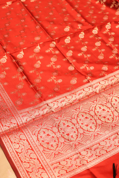 Contrast Meenakari Daaman Butti All Over Contrast Dupatta And Bottom-Red