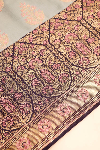 Contrast Meenakari Daaman Butti All Over Contrast Dupatta And Bottom-Purple