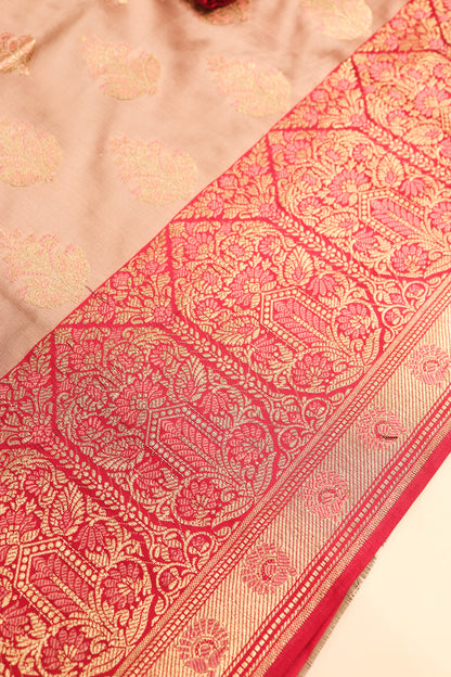 Contrast Meenakari Daaman Butti All Over Contrast Dupatta And Bottom-Pink