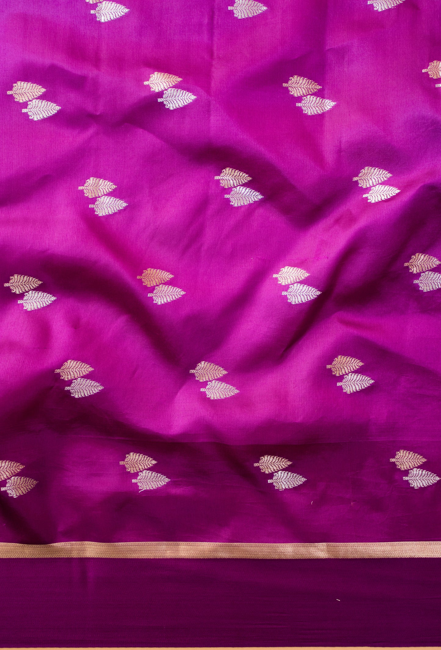 Contemporary Meenakari Motif In Pure Silk Purple