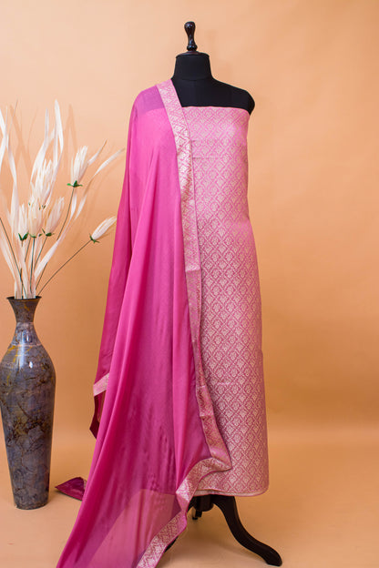 Banarasi Tanchui Weaving Suite Fabric With Georgette Dupatta-Purple