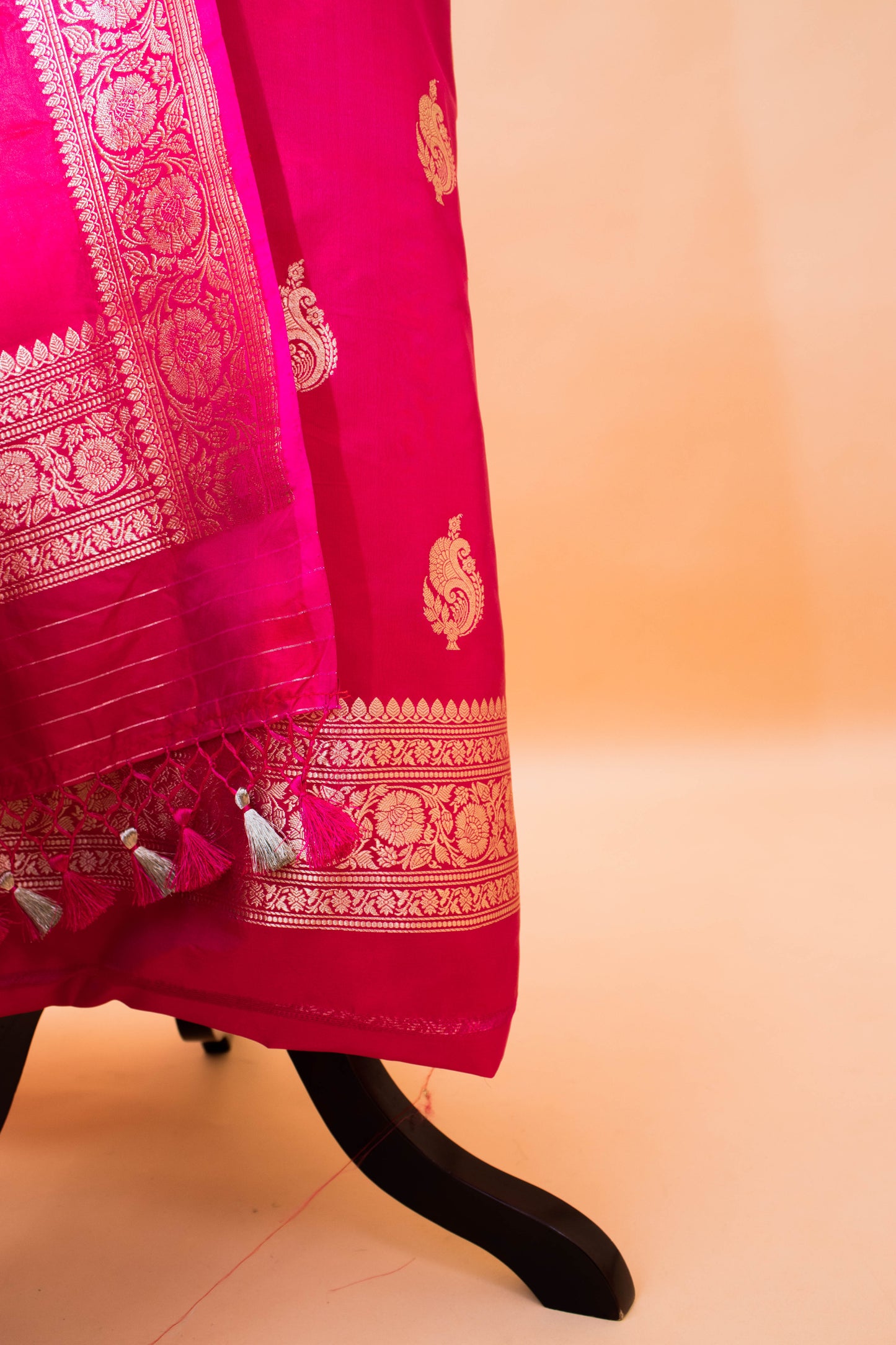 Handloom Banarasi Pure Katan Silk Suit Fabric-Pink