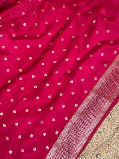 Contemporary Weaved Meenakari Border In Kota Silk Fabric Saree - Pink