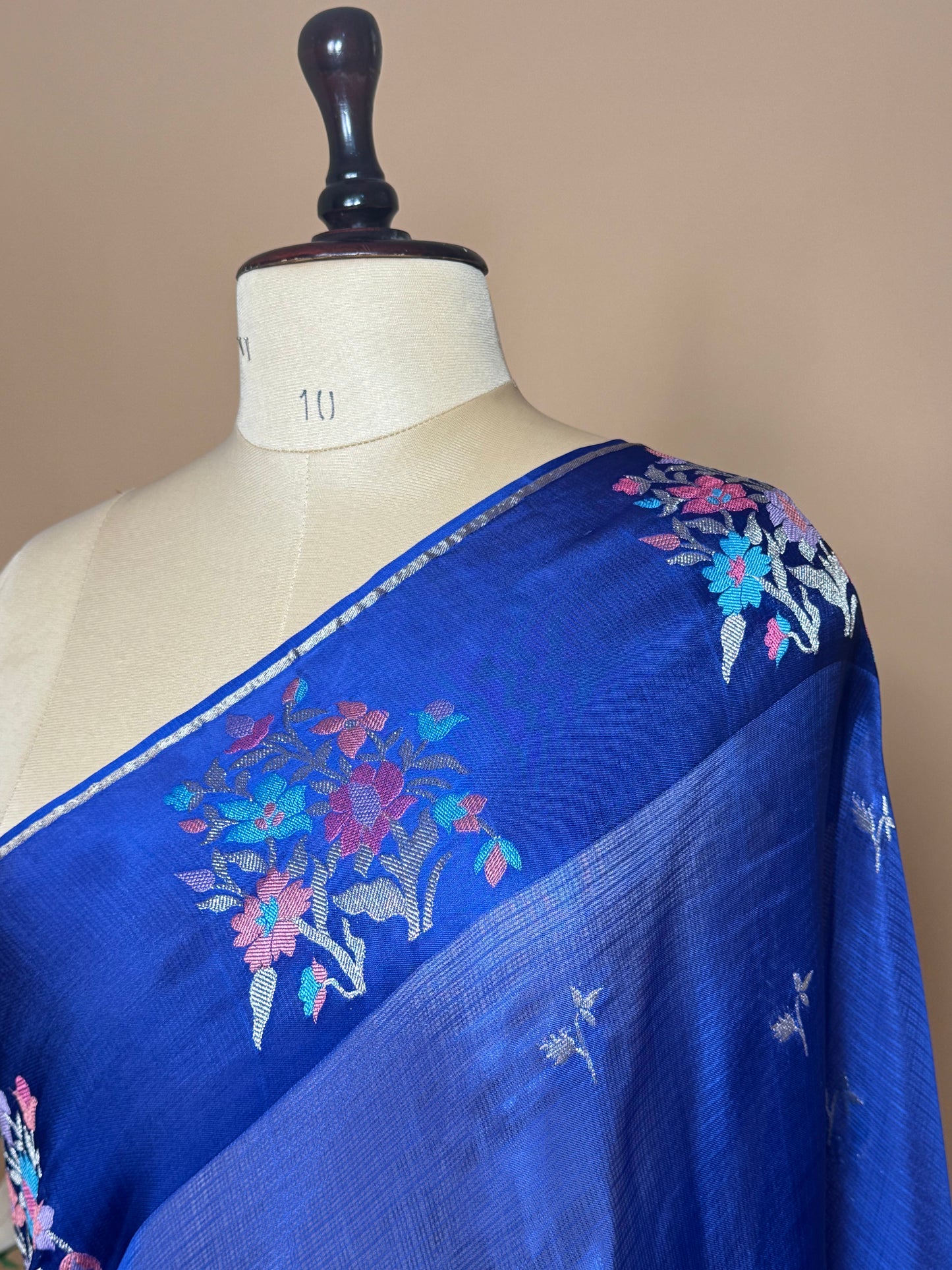 Contemporary Weaved Meenakari Border In Kota Silk Fabric Saree - Blue