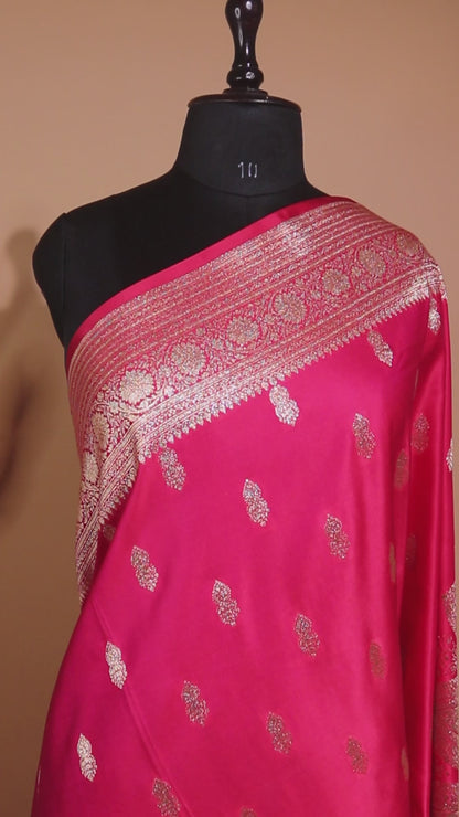 Classic Banarasi Buti Border In Mashru Silk