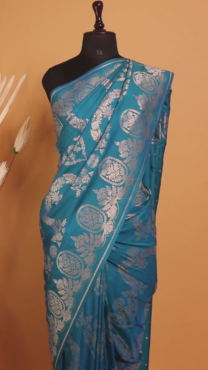 Katan Silk Banarasi Gold & Silver Weaving Jaal Design