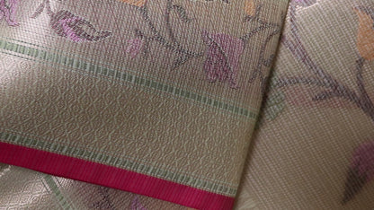 Banarasi Cotton With Paithani Weaved Border Jaal Buti - Green
