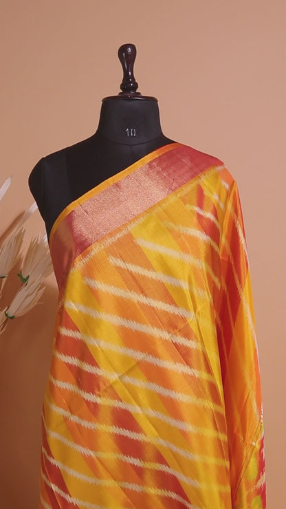 Traditional Ekkat Style Designer Sarees In Pure Silk